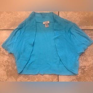 XL turquoise short sleeve shrug by Arizona Jean Company